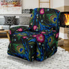 Peacock Rose Feather Pattern Print Recliner Cover-grizzshop