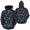 Peacock Rose Feather Pattern Print Women Men Pullover Hoodie-grizzshop