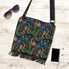 Peacock Rose Pattern Print Crossbody Bags-grizzshop