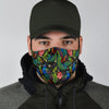 Peacock Rose Pattern Print Face Mask-grizzshop