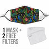 Peacock Rose Pattern Print Face Mask-grizzshop