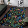 Peacock Rose Pattern Print Floor Mat-grizzshop