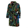 Peacock Rose Pattern Print Men Long Robe-grizzshop