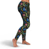 Peacock Rose Pattern Print Pattern Women Leggings-grizzshop