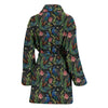 Peacock Rose Pattern Print Women Long Robe-grizzshop