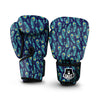 Peacock Tail Print Pattern Boxing Gloves-grizzshop