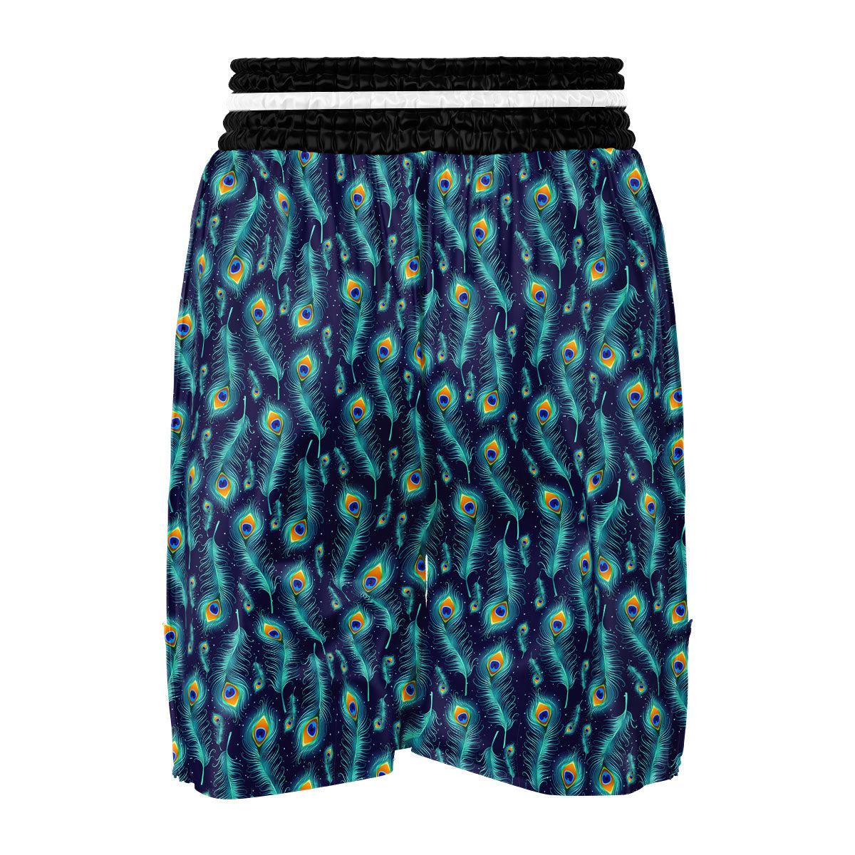 Peacock Tail Print Pattern Boxing Shorts-grizzshop