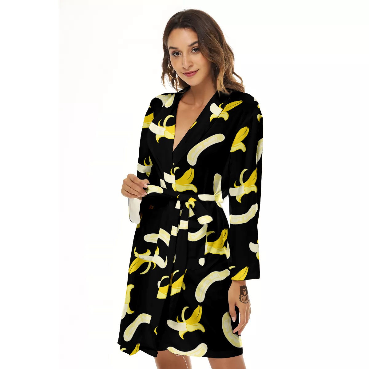 Peeled Banana Print Pattern Women's Robe-grizzshop