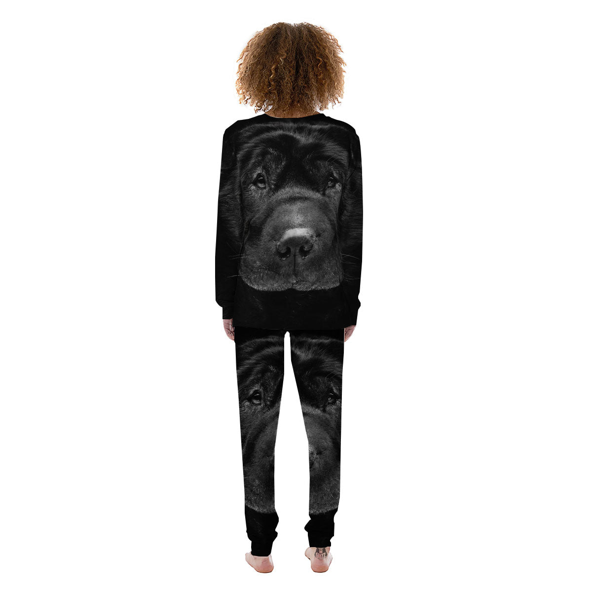 Pei Shar Monochrome Print Women's Pajamas-grizzshop