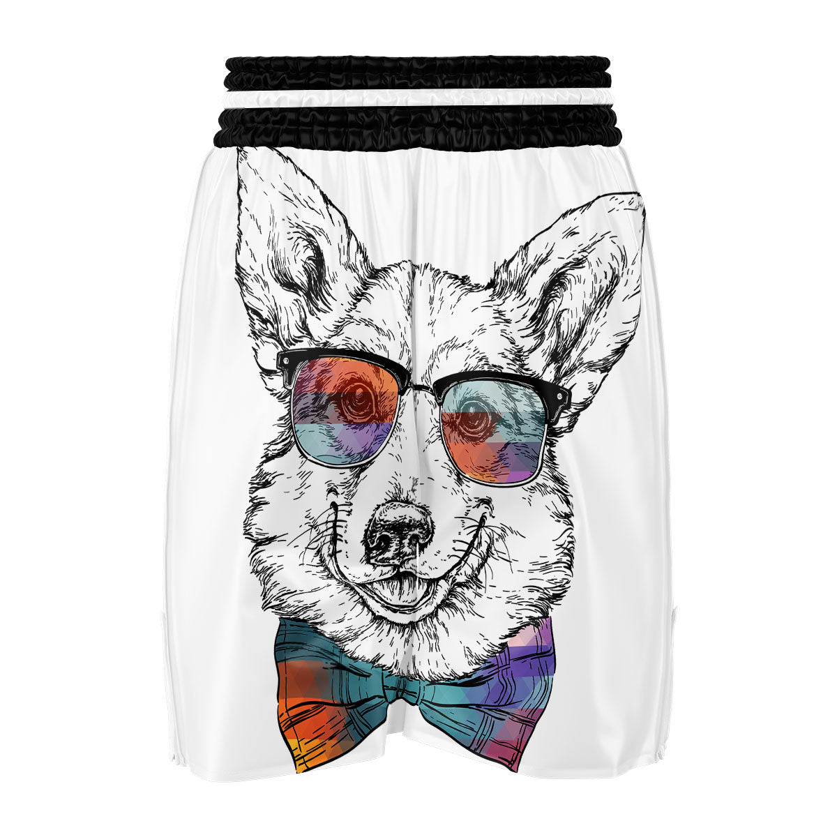 Pembroke Welsh Corgi Hipster Print Boxing Shorts-grizzshop