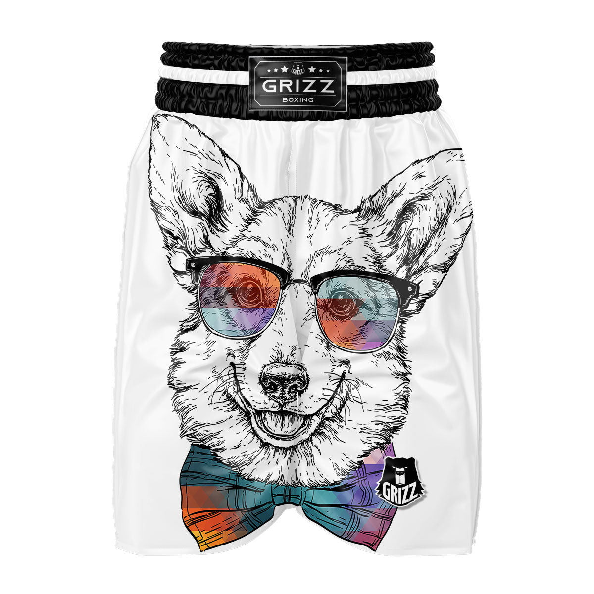 Pembroke Welsh Corgi Hipster Print Boxing Shorts-grizzshop