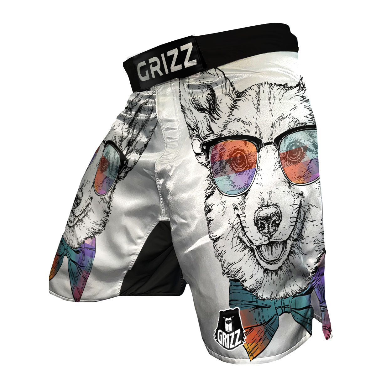 Pembroke Welsh Corgi Hipster Print MMA Shorts-grizzshop