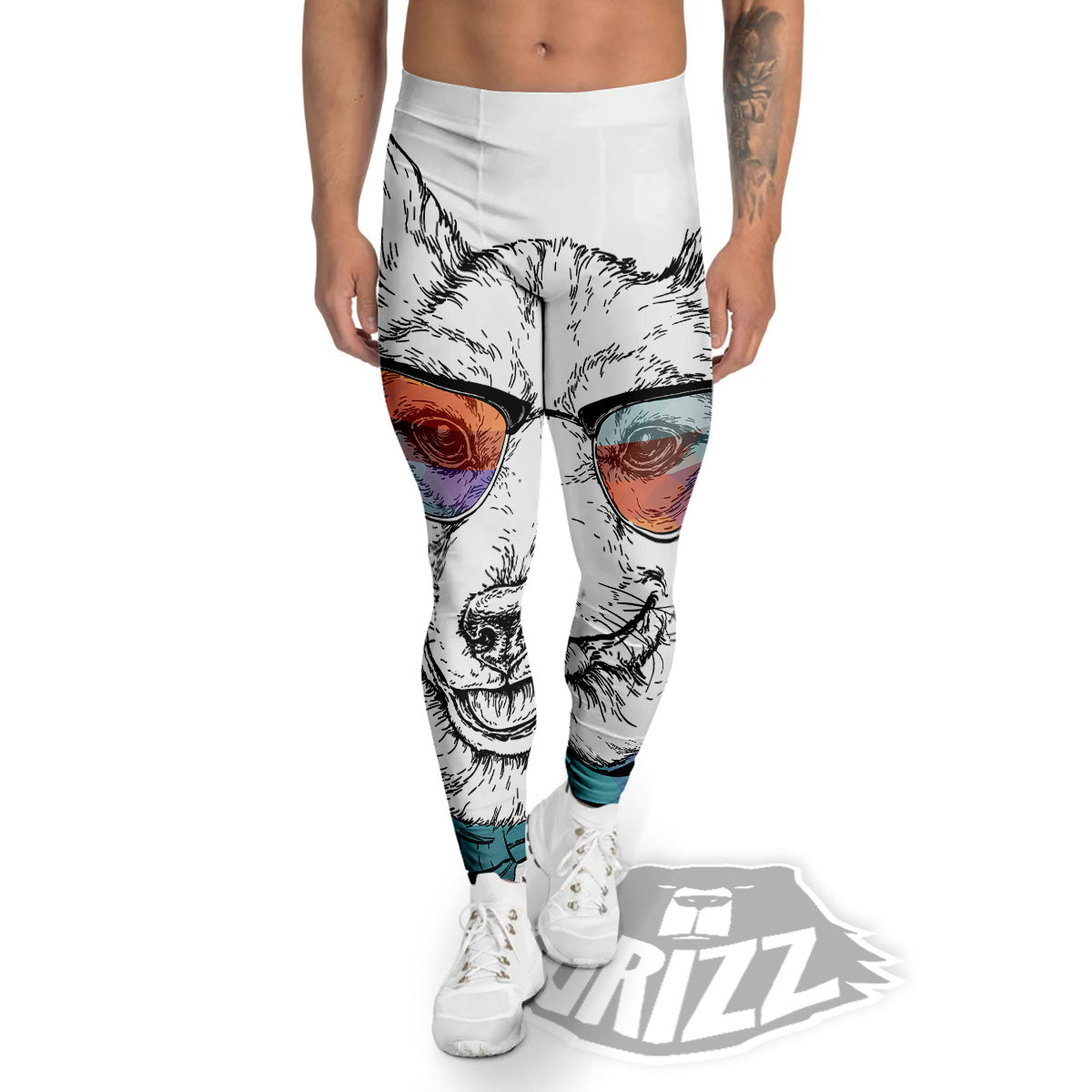 Pembroke Welsh Corgi Hipster Print Men's Leggings-grizzshop