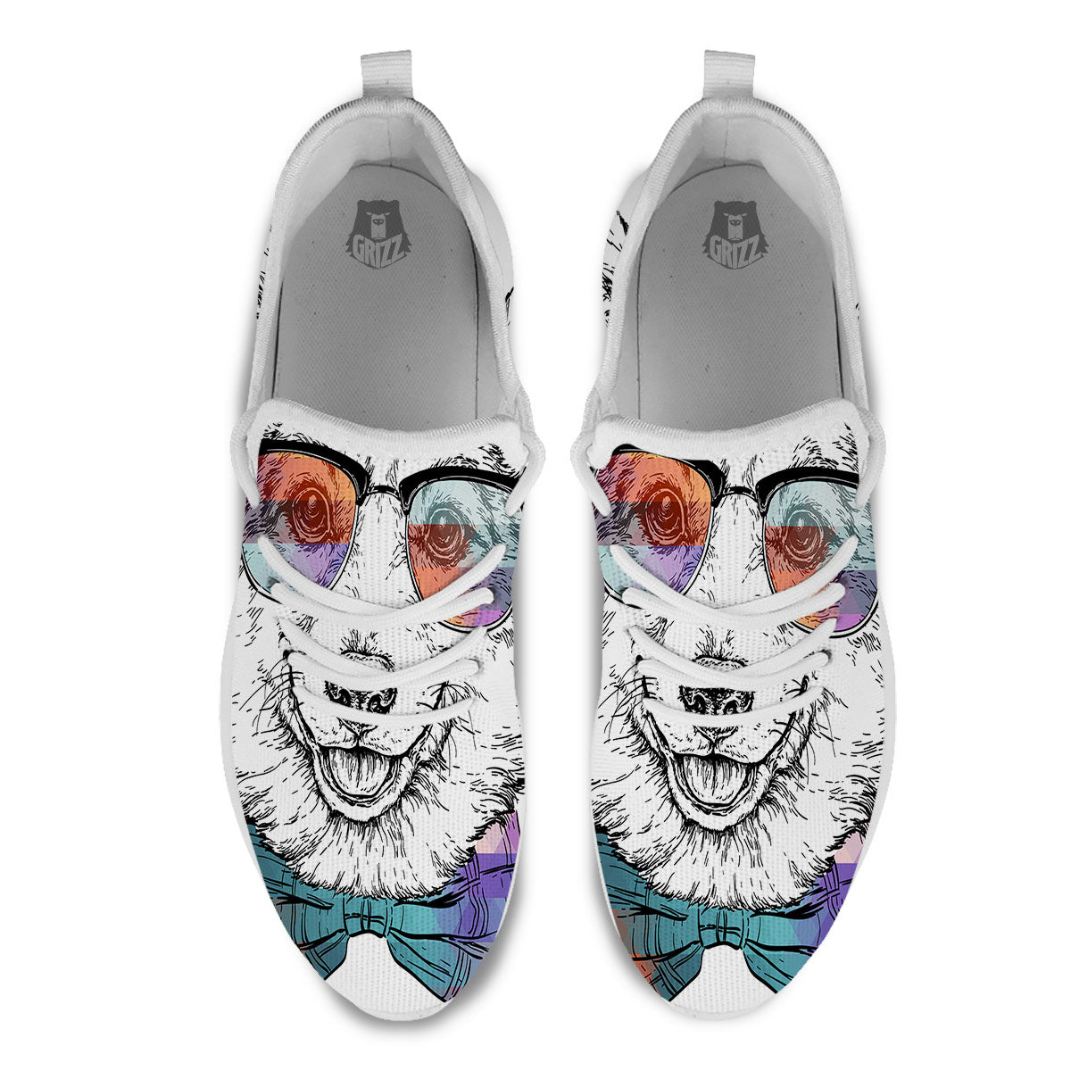 Pembroke Welsh Corgi Hipster Print White Athletic Shoes-grizzshop