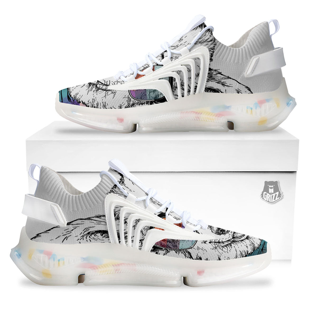 Pembroke Welsh Corgi Hipster Print White Gym Shoes-grizzshop