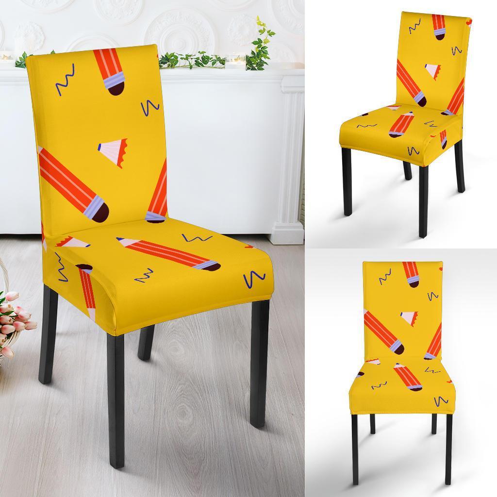 Pencil Pattern Print Chair Cover-grizzshop