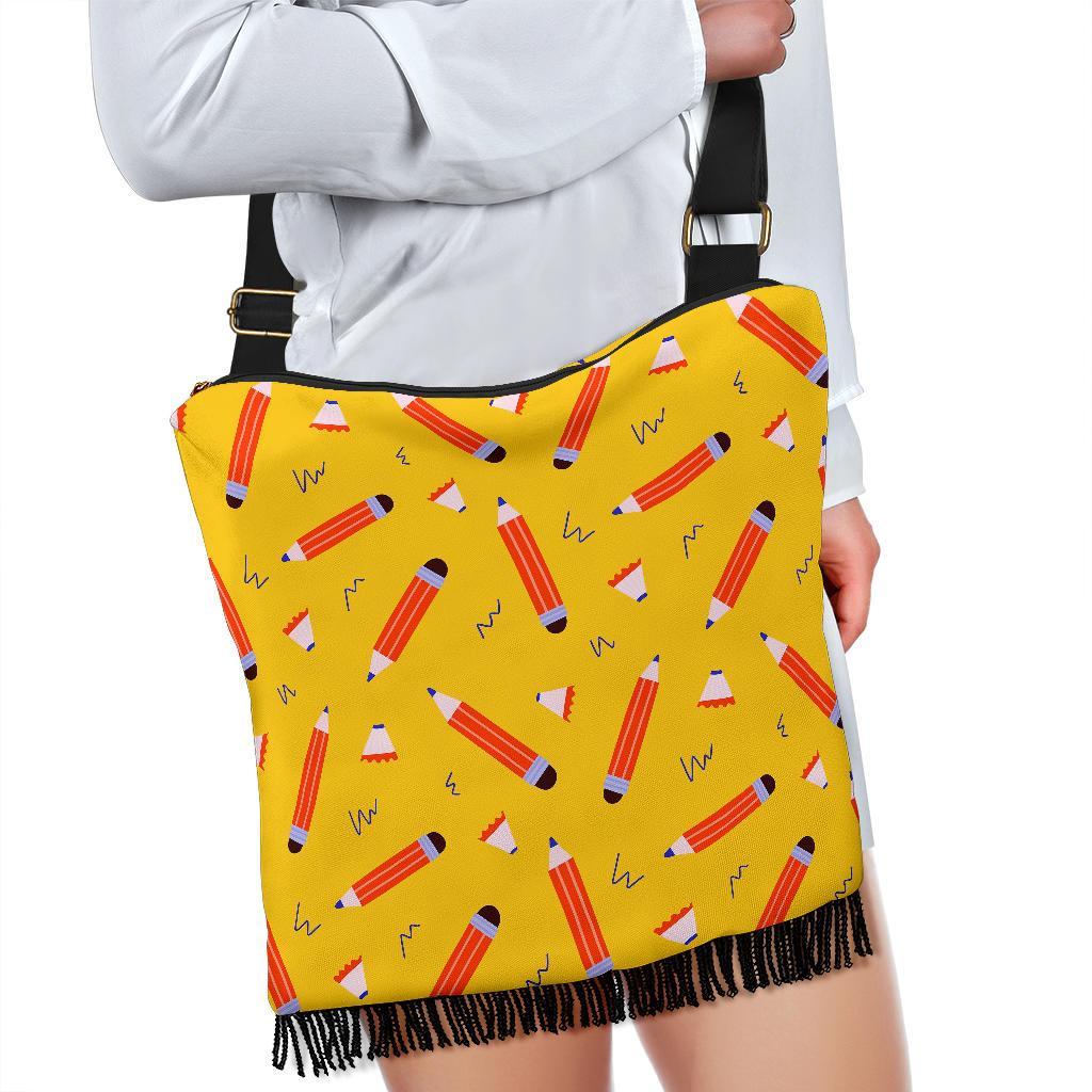 Pencil Pattern Print Crossbody Bags-grizzshop