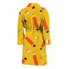 Pencil Pattern Print Men Long Robe-grizzshop