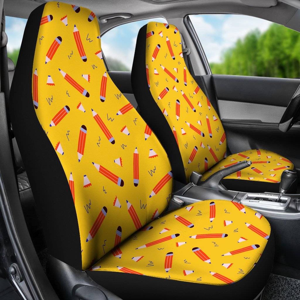 Pencil Pattern Print Universal Fit Car Seat Cover-grizzshop