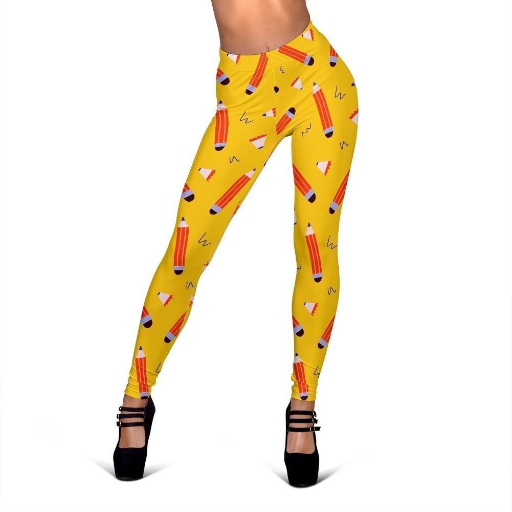 Pencil Pattern Print Women Leggings-grizzshop