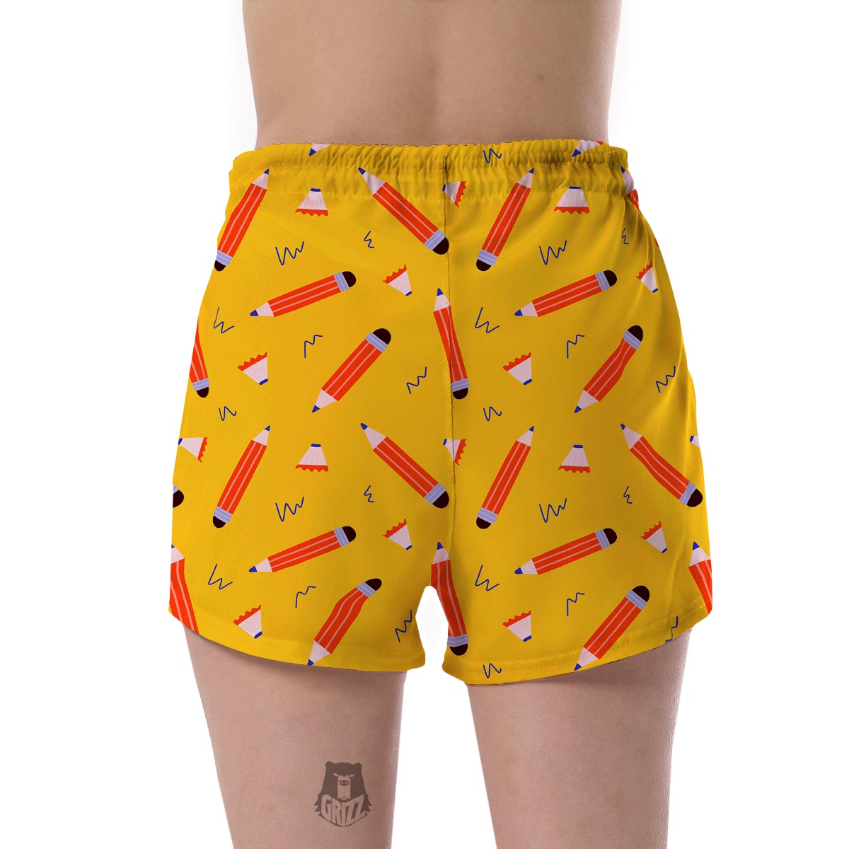 Pencil Pattern Print Women's Shorts-grizzshop