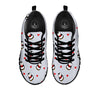 Penguin And Red Heart Print Pattern Black Sneaker-grizzshop