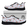 Penguin And Red Heart Print Pattern Black Sneaker-grizzshop