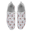 Penguin And Red Heart Print Pattern White Athletic Shoes-grizzshop