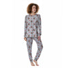 Penguin And Red Heart Print Pattern Women's Pajamas-grizzshop