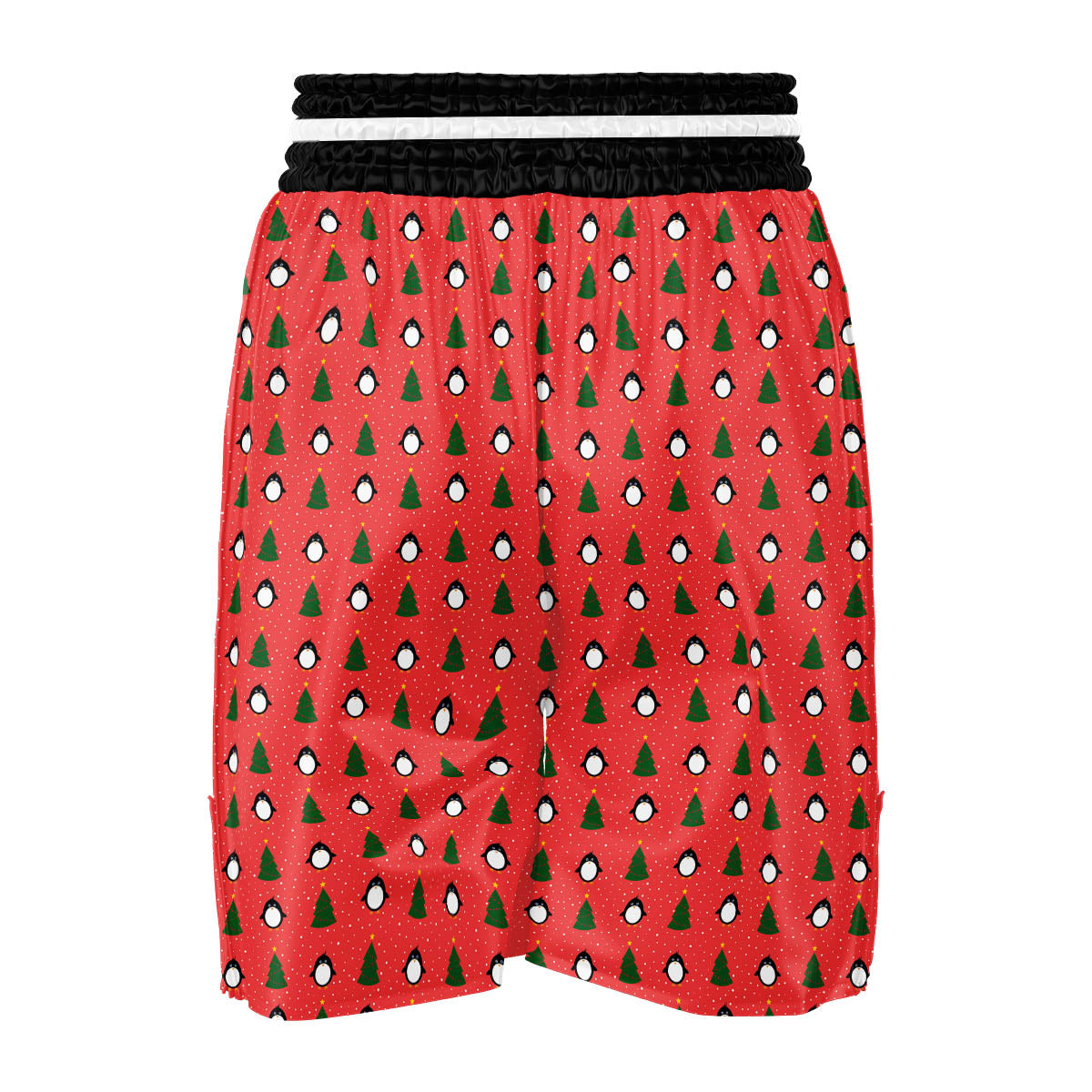 Penguin Christmas Snowy Print Pattern Boxing Shorts-grizzshop