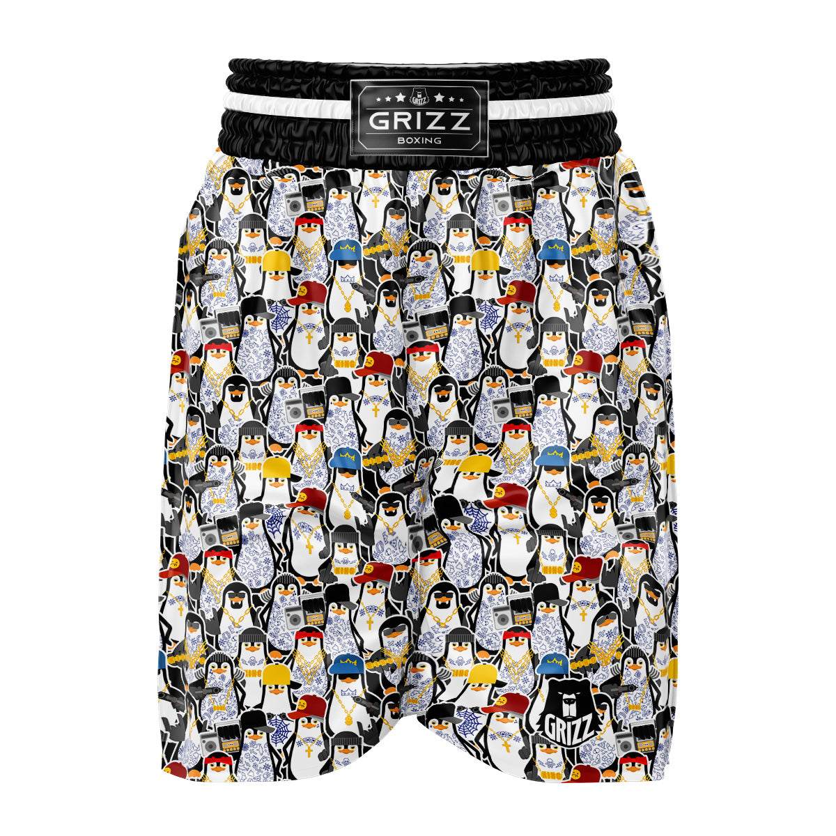 Penguin Criminal Print Pattern Boxing Shorts-grizzshop