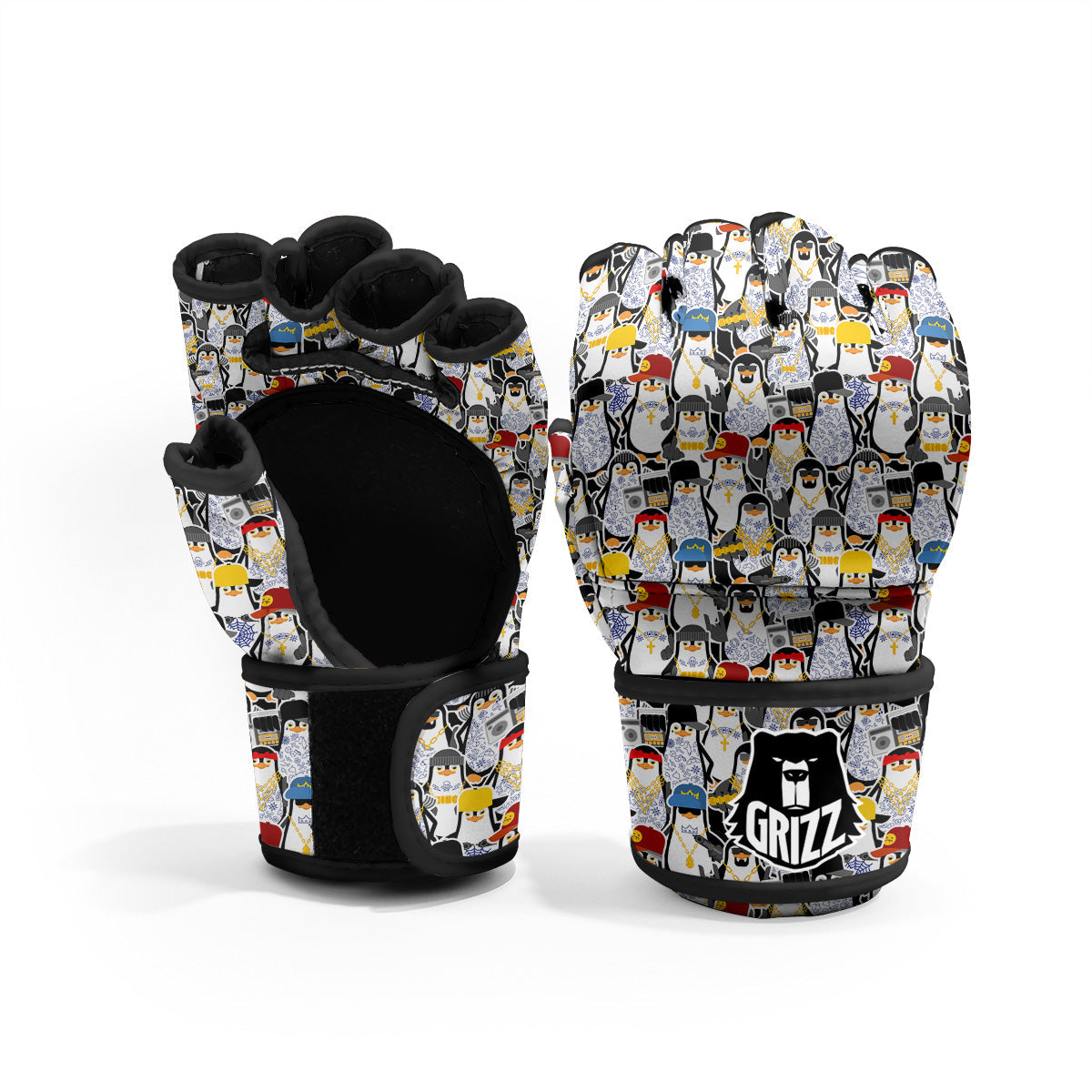 Penguin Criminal Print Pattern MMA Gloves-grizzshop