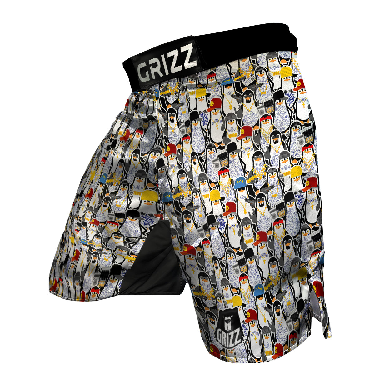 Penguin Criminal Print Pattern MMA Shorts-grizzshop