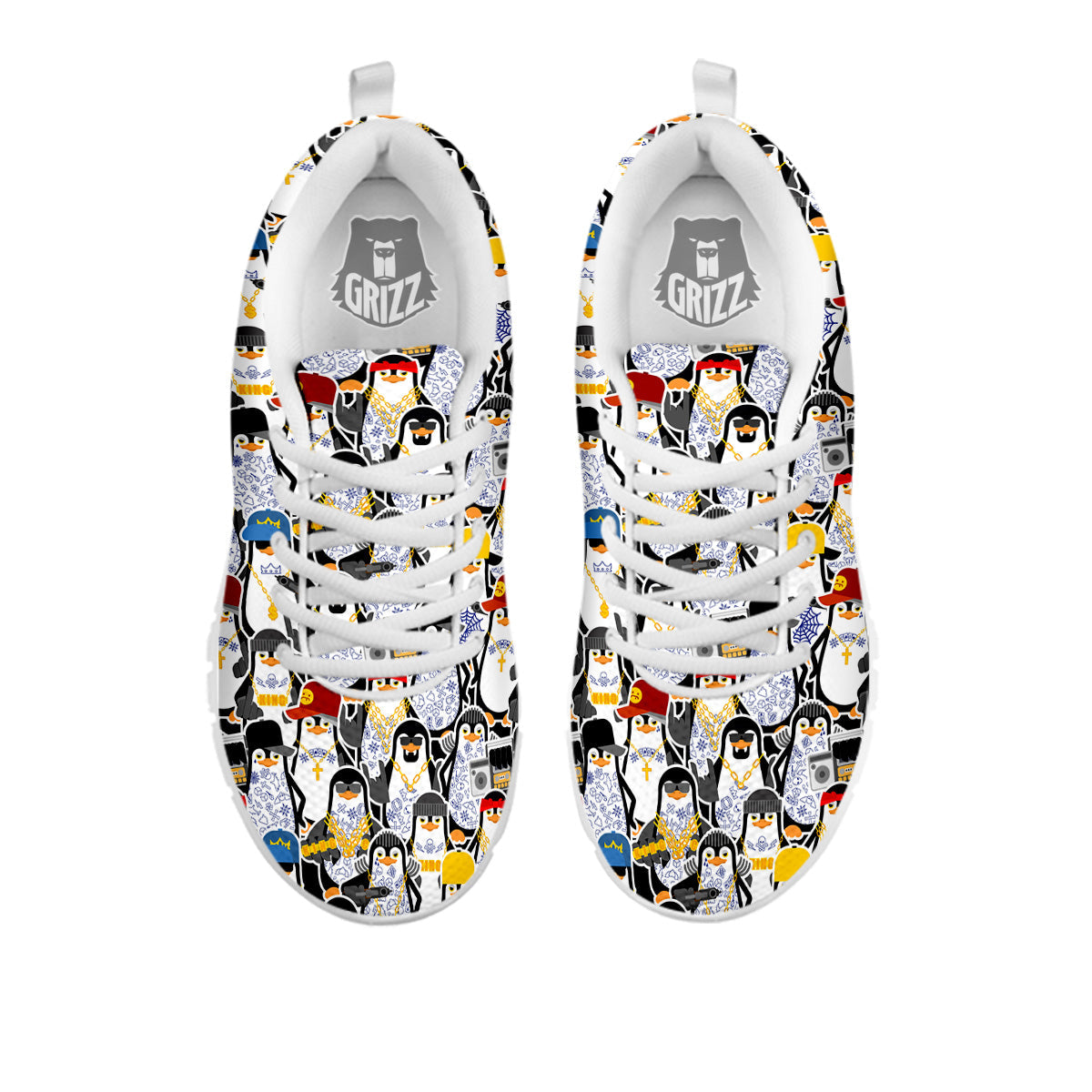 Penguin Criminal Print Pattern White Sneaker-grizzshop