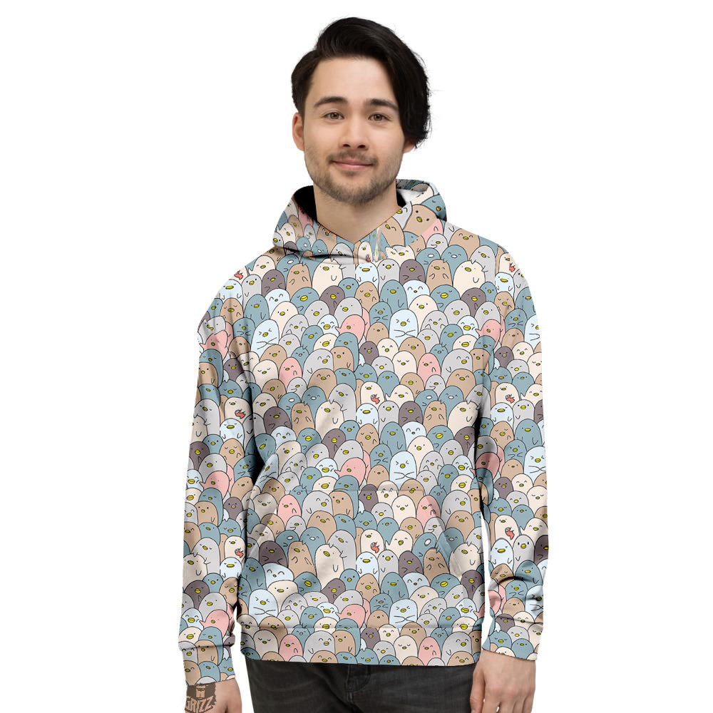 Penguin Cute Colorful Print Pattern Men's Hoodie-grizzshop