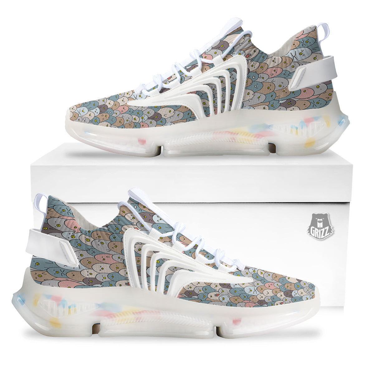 Penguin Cute Colorful Print Pattern White Gym Shoes-grizzshop