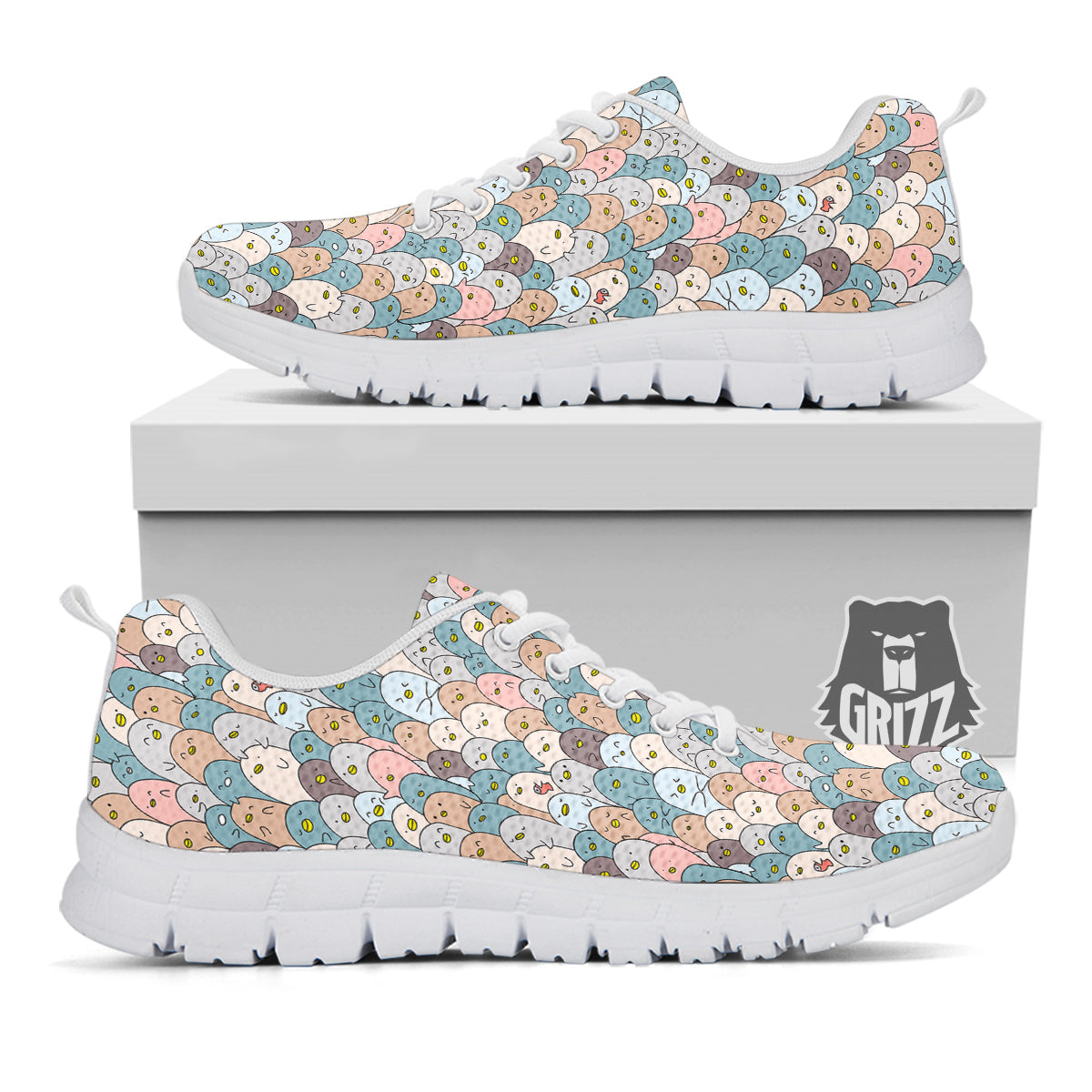Penguin Cute Colorful Print Pattern White Sneaker-grizzshop