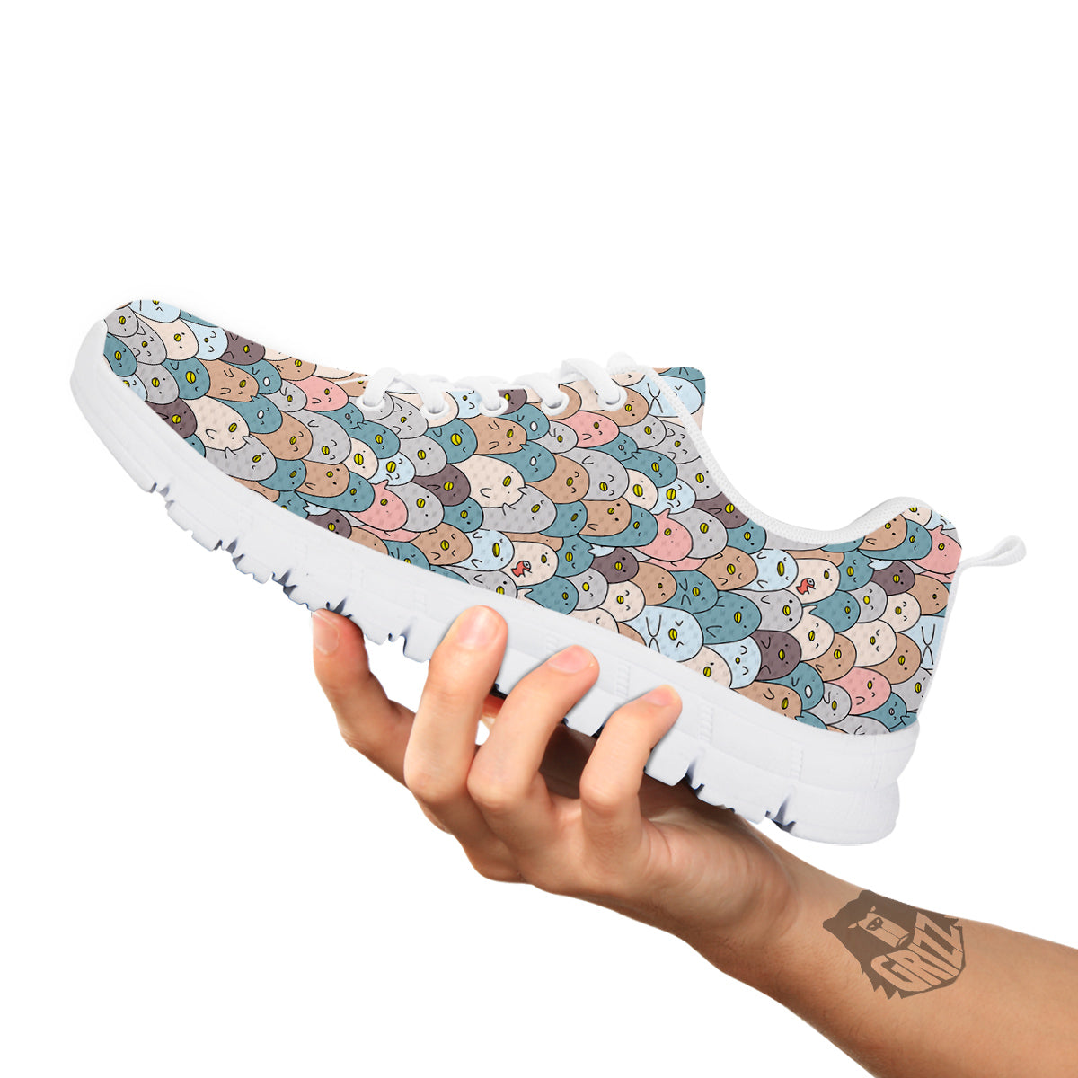 Penguin Cute Colorful Print Pattern White Sneaker-grizzshop