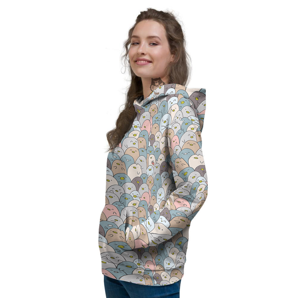 Penguin Cute Colorful Print Pattern Women's Hoodie-grizzshop