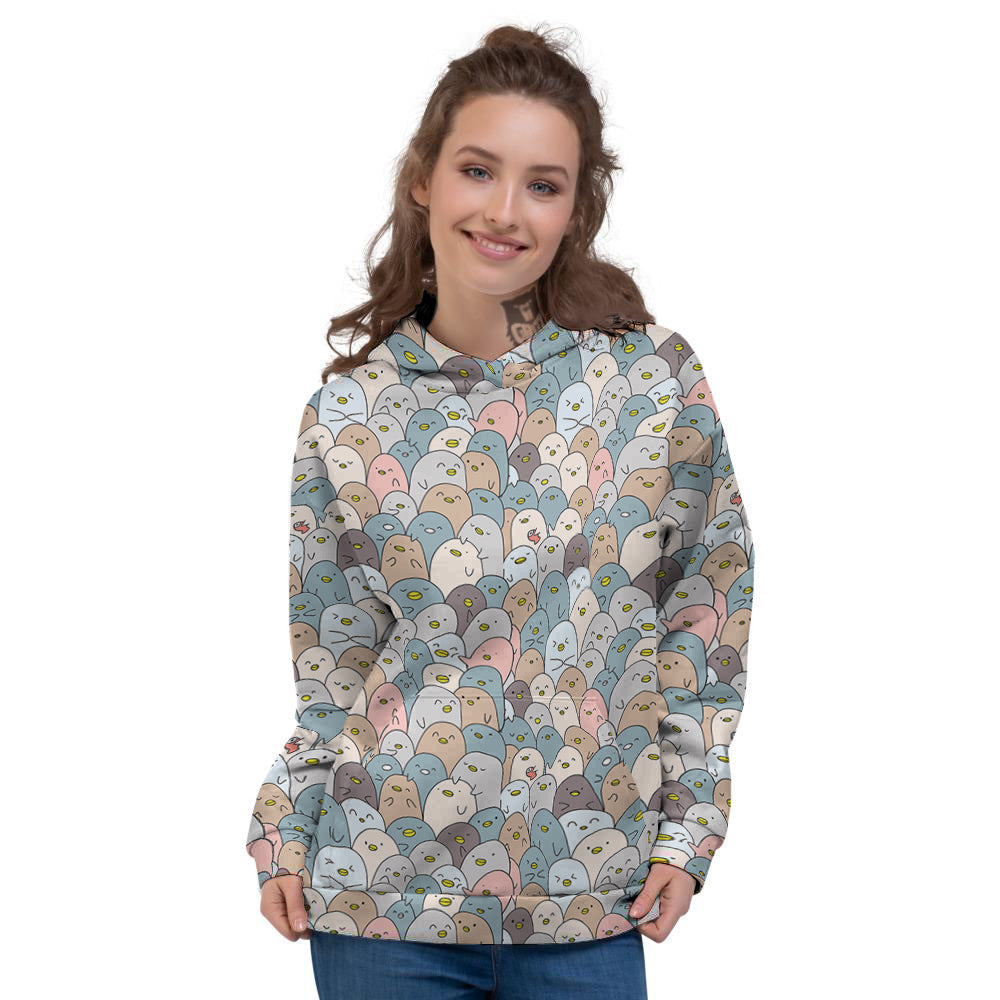 Penguin Cute Colorful Print Pattern Women's Hoodie-grizzshop