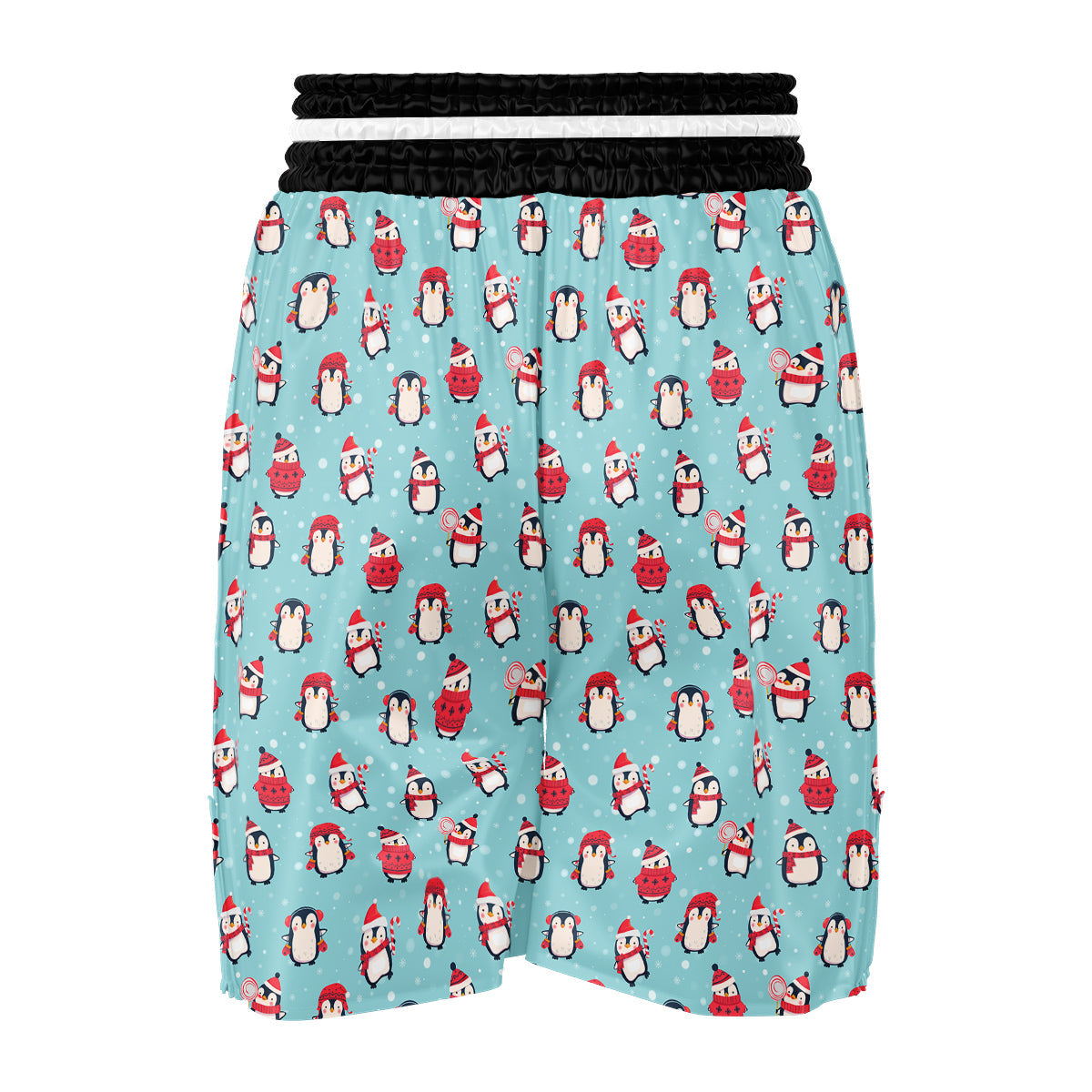 Penguin Cute Snowy Print Pattern Boxing Shorts-grizzshop