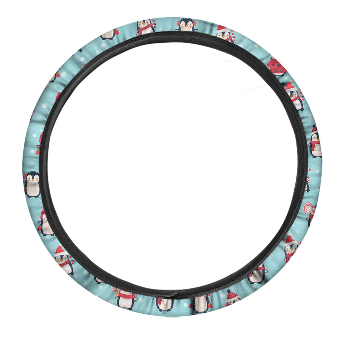 Penguin Cute Snowy Print Pattern Car Steering Wheel Cover-grizzshop
