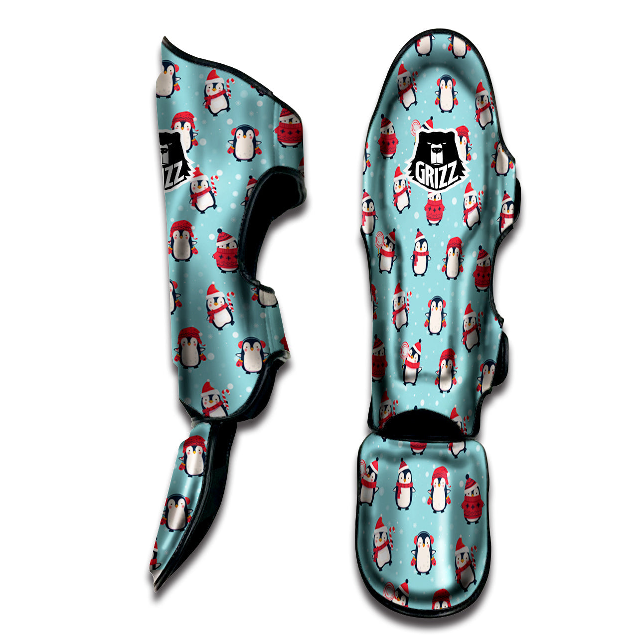 Penguin Cute Snowy Print Pattern Muay Thai Shin Guards-grizzshop
