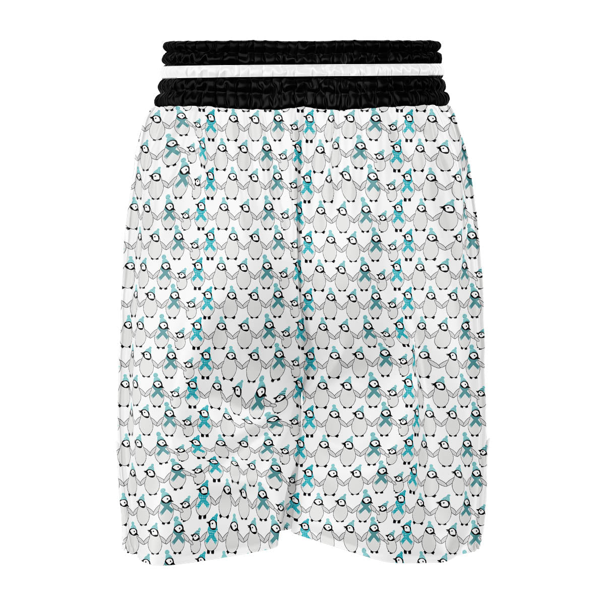 Penguin Emperor Cartoon Print Pattern Boxing Shorts-grizzshop