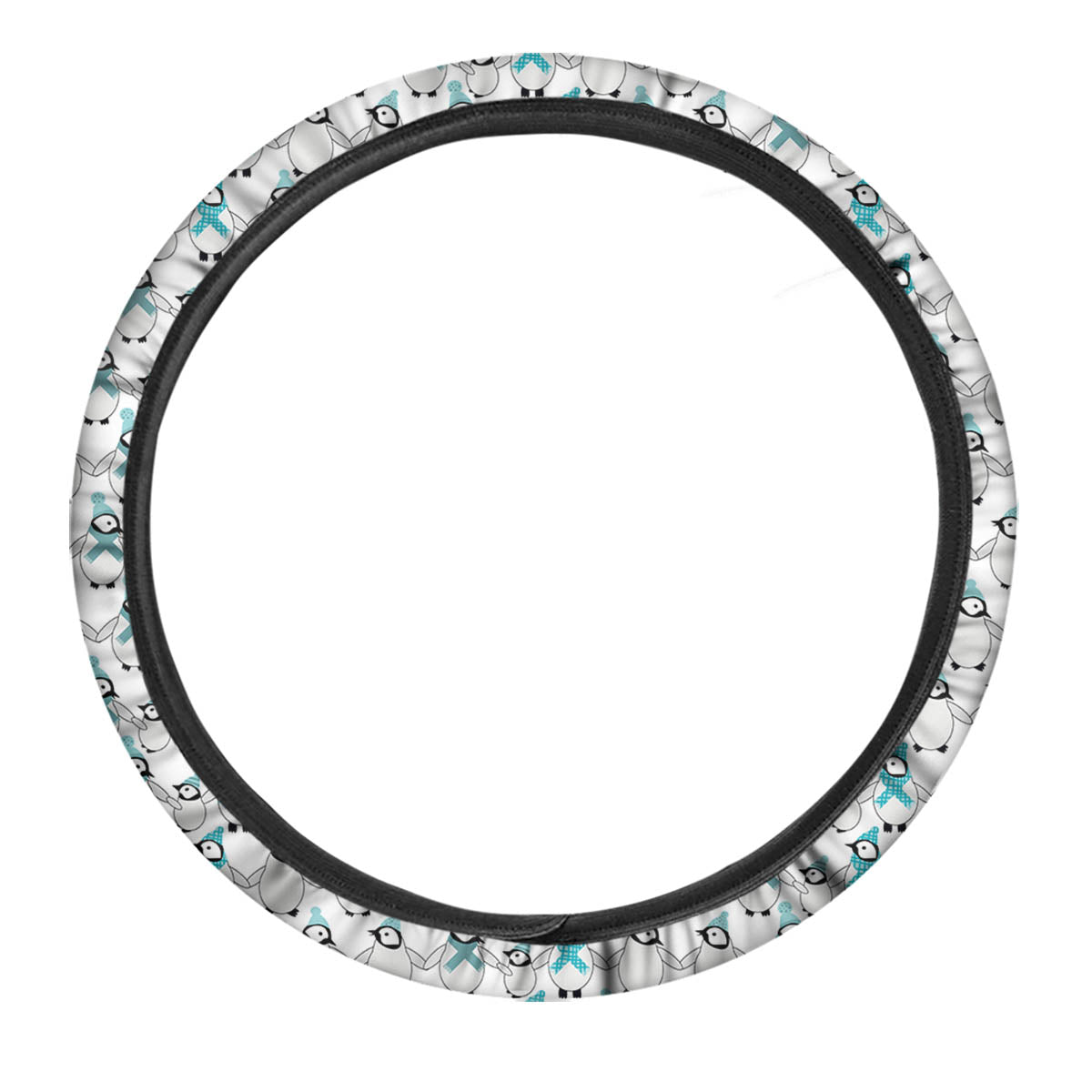 Penguin Emperor Cartoon Print Pattern Car Steering Wheel Cover-grizzshop
