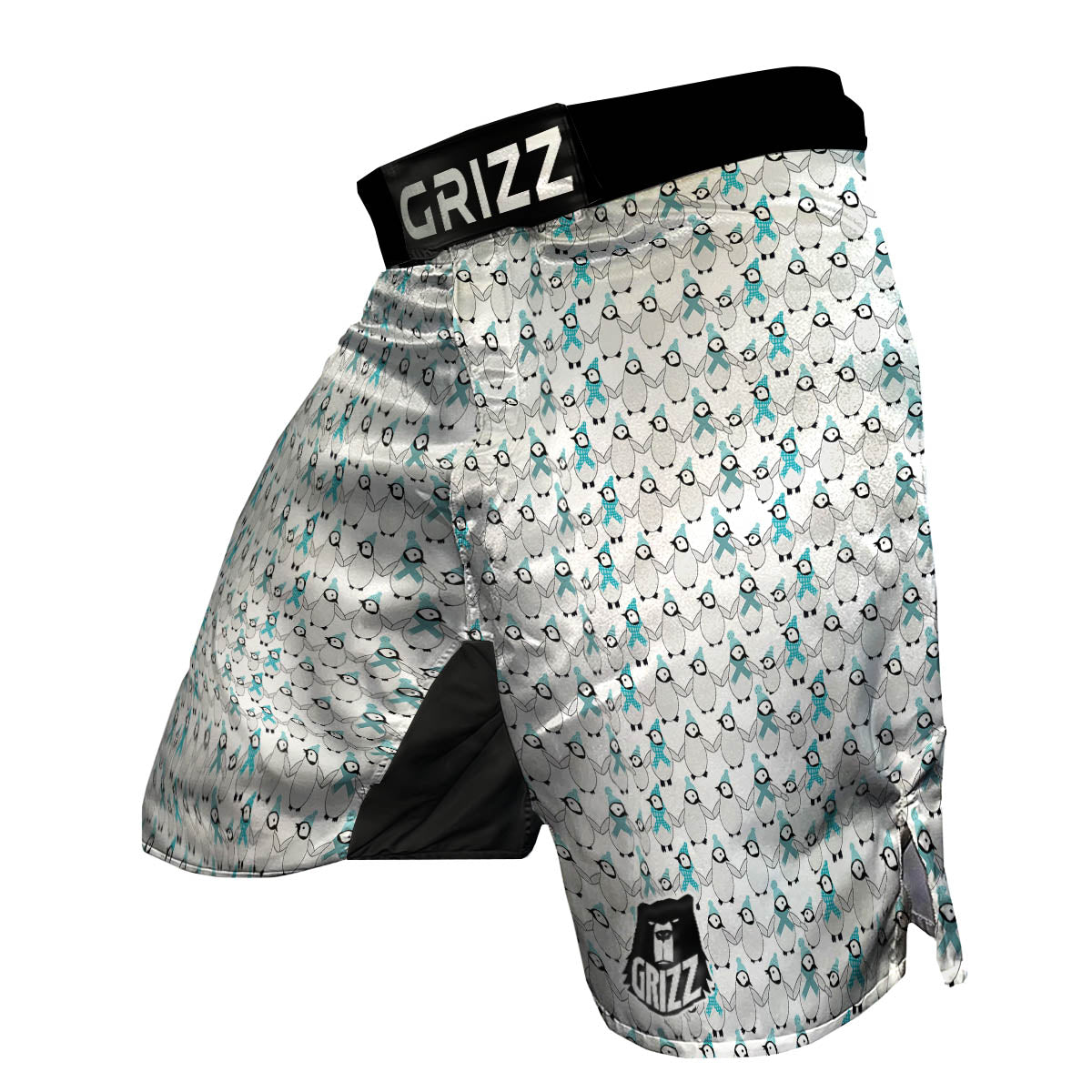 Penguin Emperor Cartoon Print Pattern MMA Shorts-grizzshop