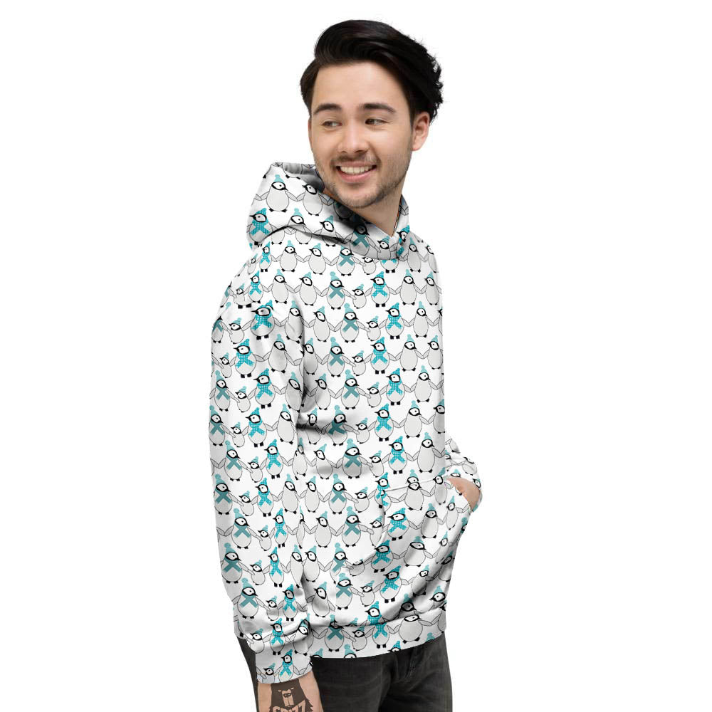 Penguin Emperor Cartoon Print Pattern Men's Hoodie-grizzshop
