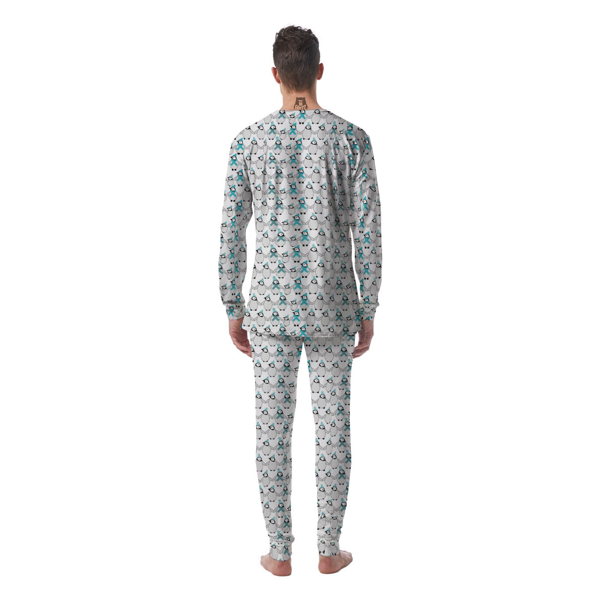 Penguin Emperor Cartoon Print Pattern Men's Pajamas-grizzshop