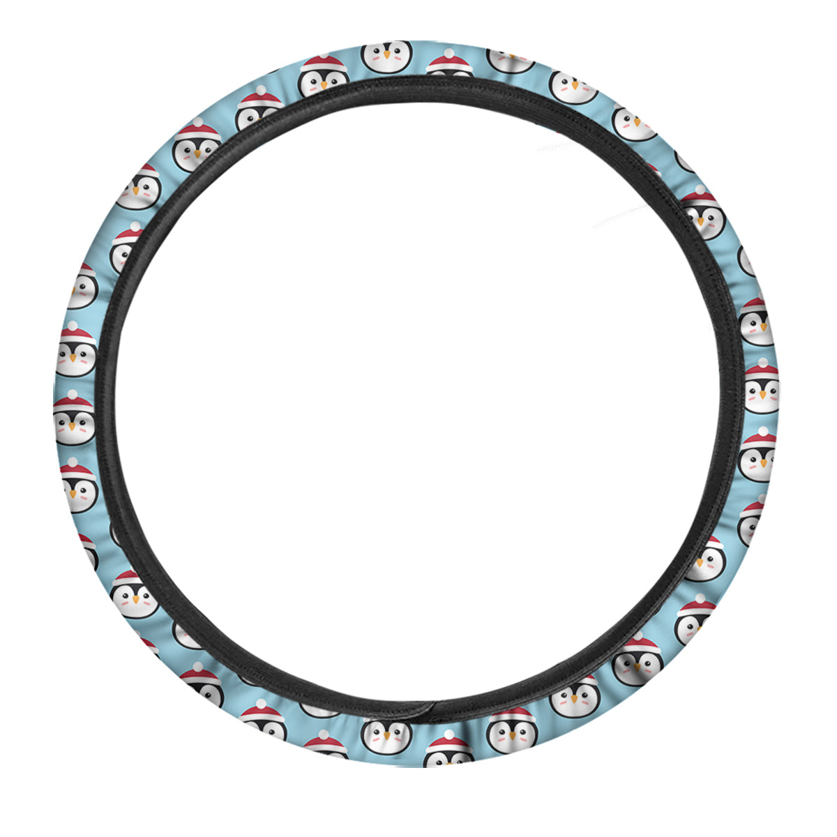 Penguin Face Cute Print Pattern Car Steering Wheel Cover-grizzshop
