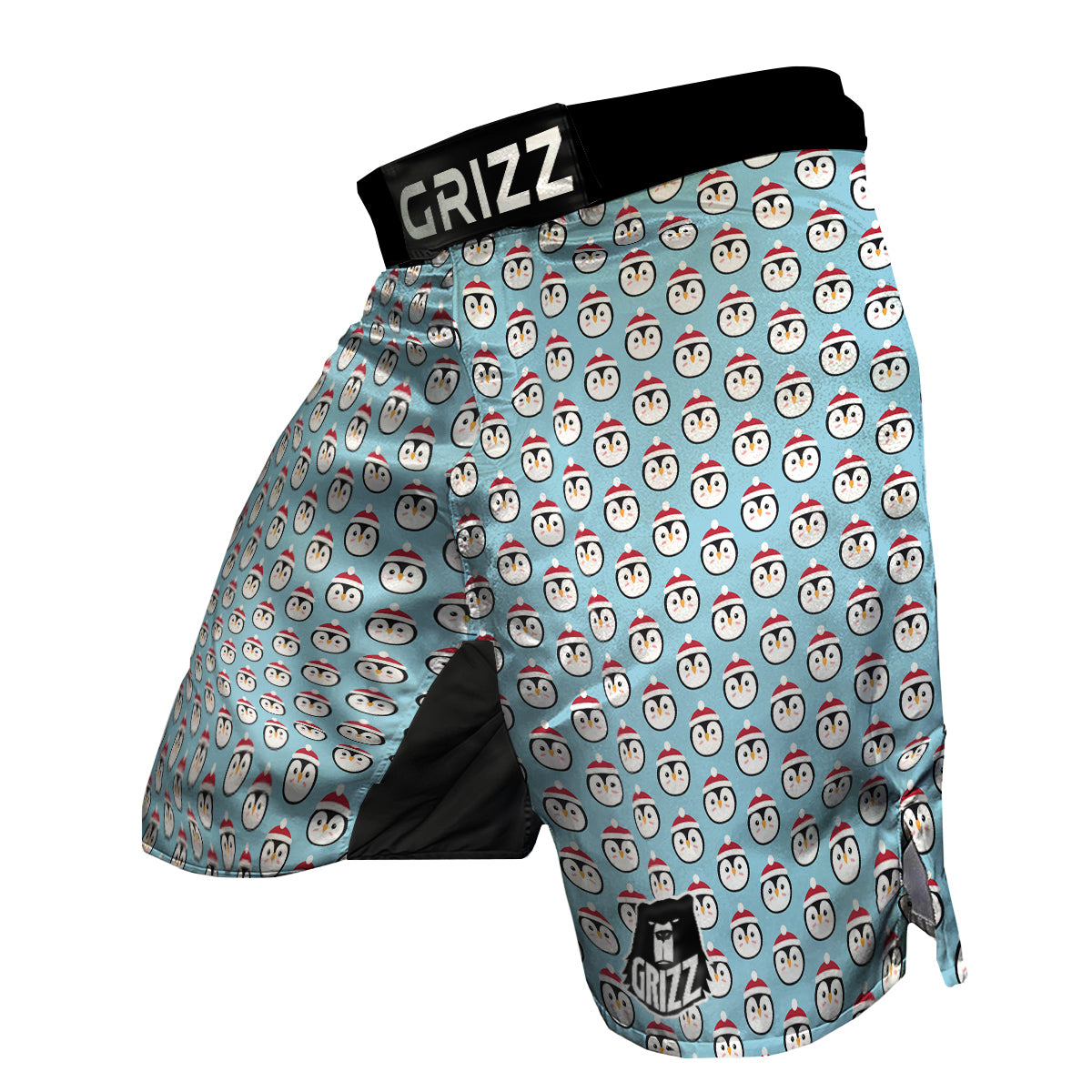 Penguin Face Cute Print Pattern MMA Shorts-grizzshop